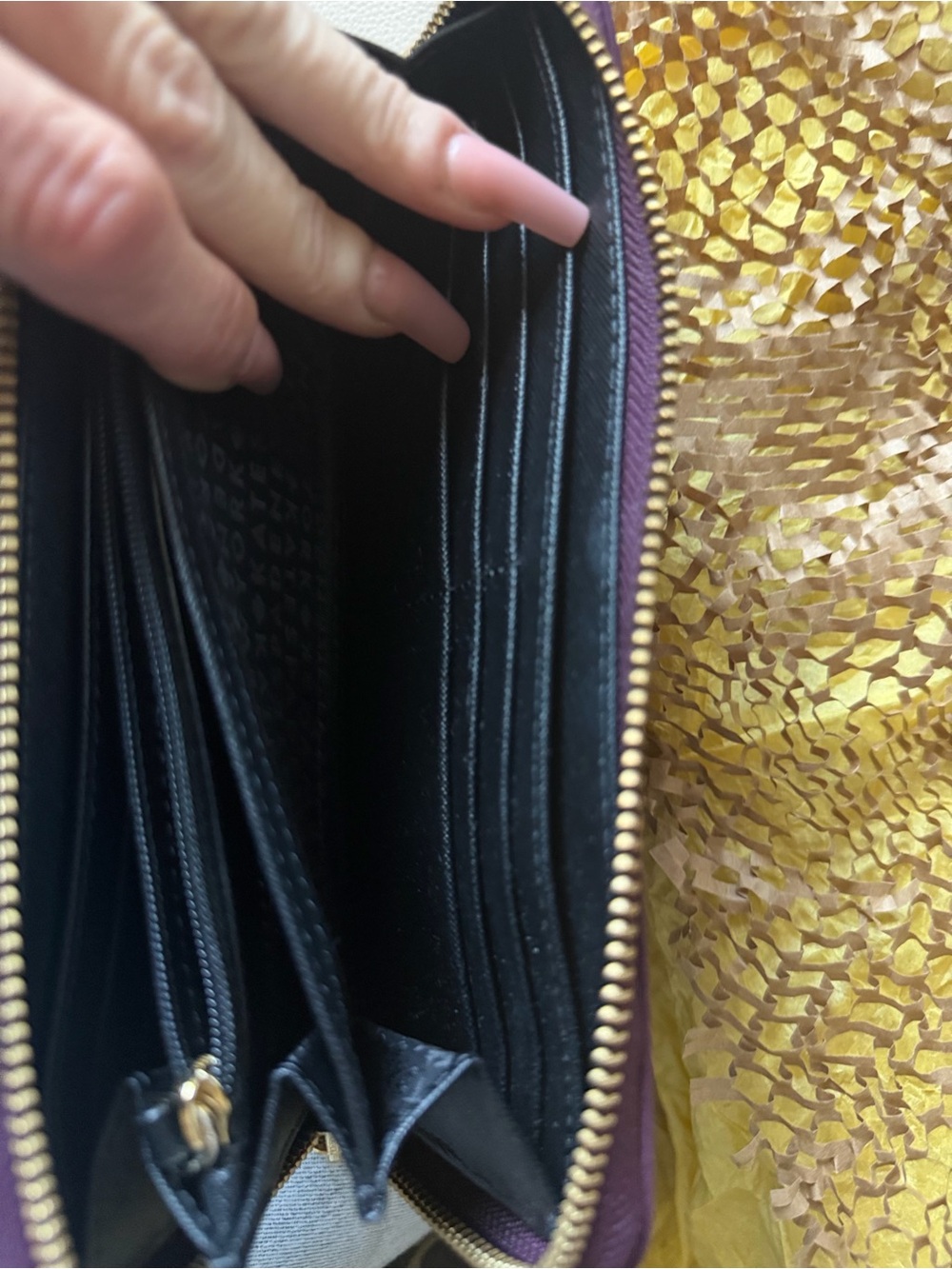 kate spade Plum Zip-Around Wallet with Metal Logo Plate - Picture 5 of 9